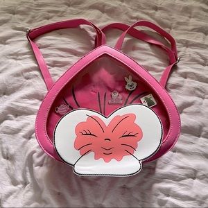 Alice in Wonderland Pink Pansy Pin Purse backpack